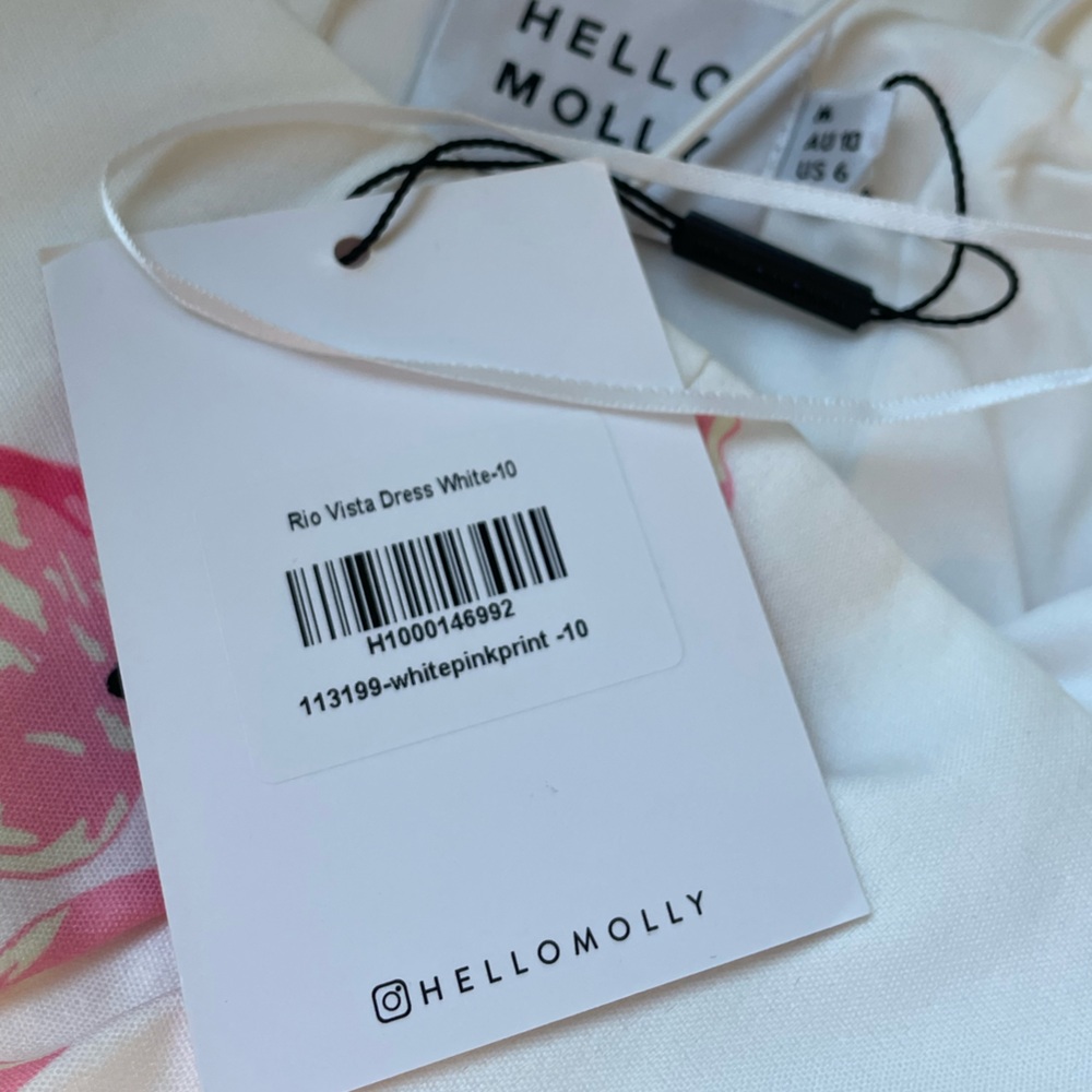 NWT Hello Molly Rio Vista Dress. White grounded pink floral print. Size 6/Medium - Picture 13 of 13